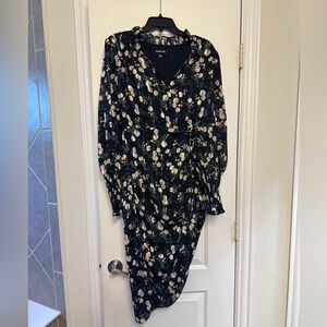 Sugar Black Floral Long Sleeve Dress